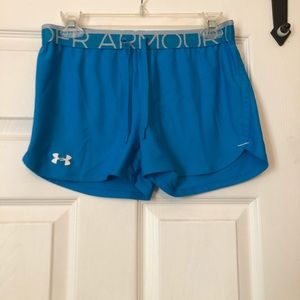 Aqua blue Under Armour workout shorts